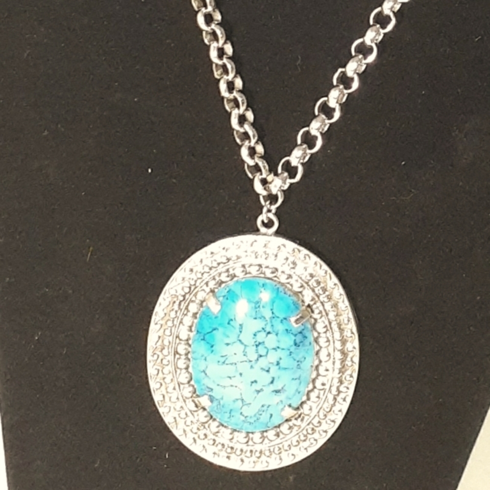 Vintage Whiting Davis Turquoise & Silver Necklace